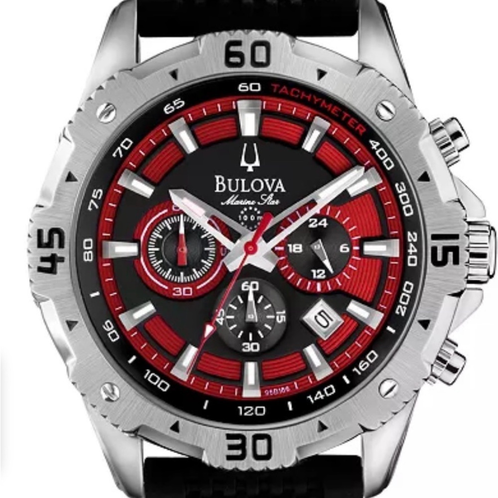 Bulova Marine Star Chronograph - Red, Black, and Silver